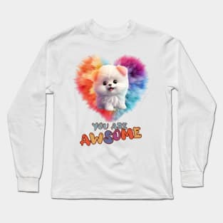 Fluffy: "You are awsome" collorful, cute, furry animals Long Sleeve T-Shirt